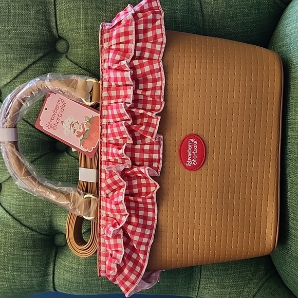 Strawberry Shortcake Gingham Basket Crossbody Bag - Picture 2 of 7